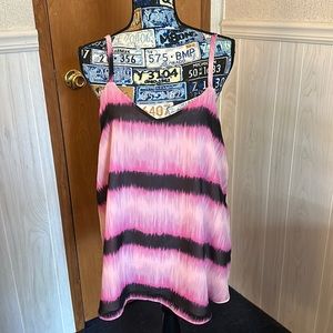 Torrid Sophie Chiffon Swing Cami Women's Plus 00 Tie Dye Stripes Adjustable